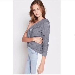 Joie Aleesha Striped One Shoulder Ruffled Blouse